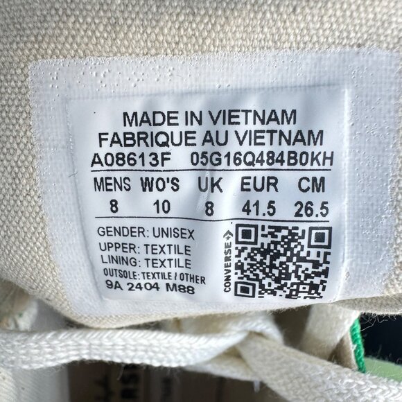 ⭐Converse Chuck 70 Hi Green Canvas Men shoes Sz 8.5 Retro Sneaker A08613F New - Picture 10 of 12